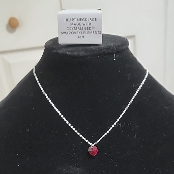 Avon Jewelry - Avon Red and Silver Heart Pendant Necklace